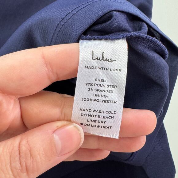 Lulus Dress Women Medium Blue Zealous Love Tie Front Mini Knotted Detail Pockets - Picture 8 of 12